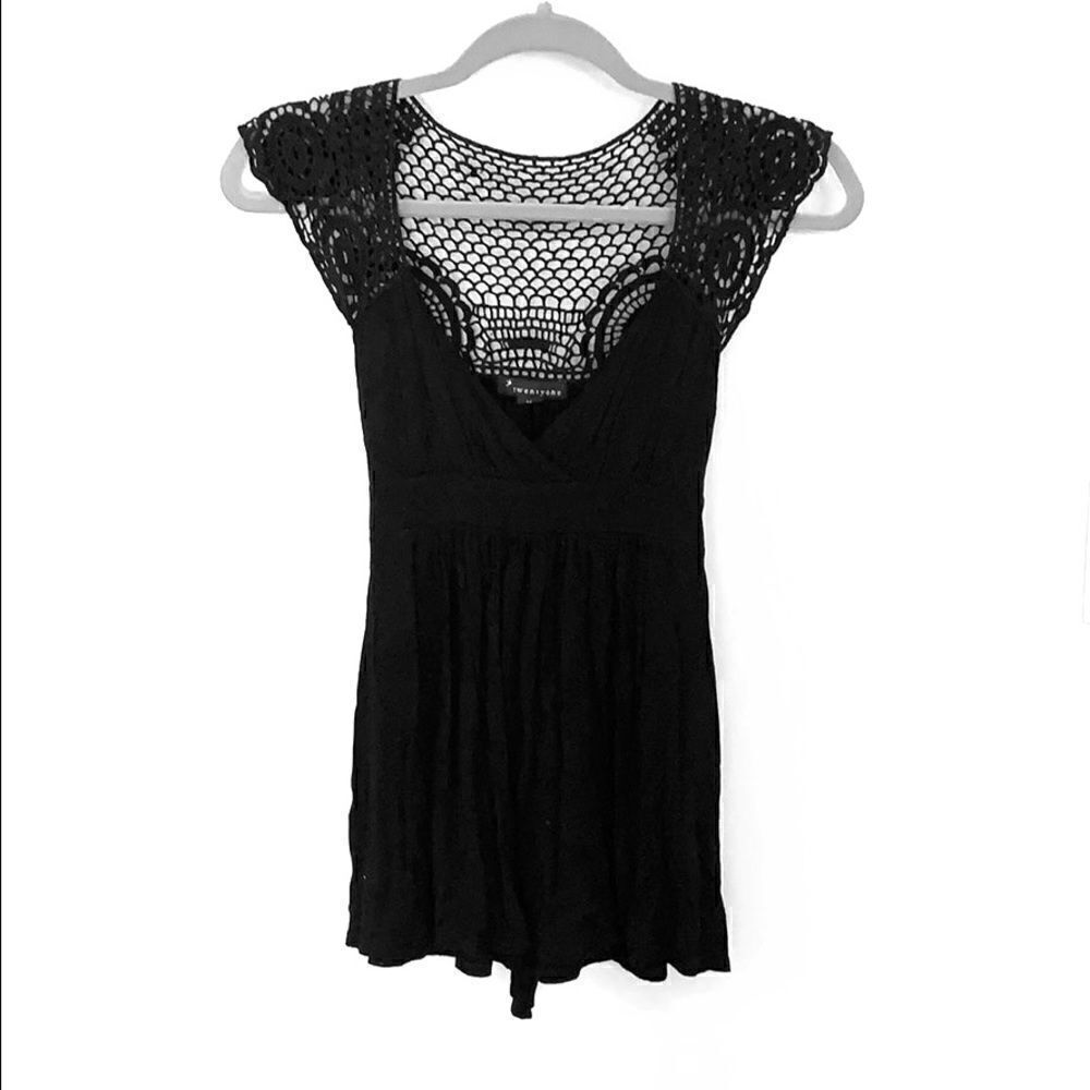 Forever 21 Open Back Crocheted Top